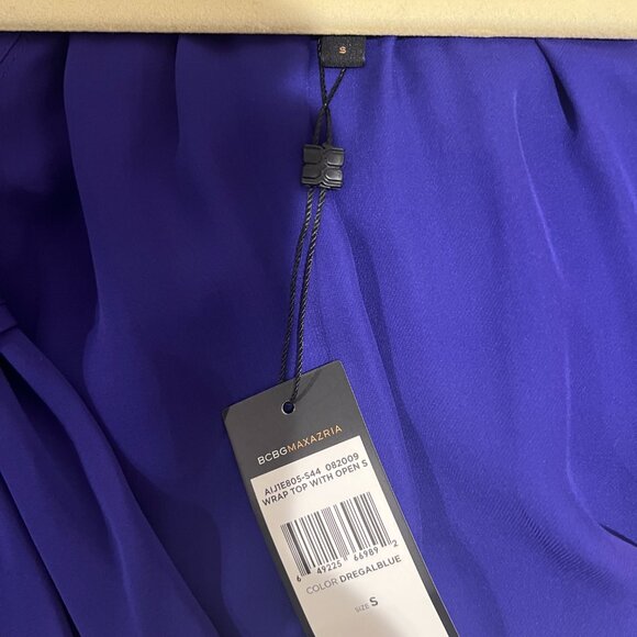 NWT: BCBGMAXAZRIA SILK WRAP TOP WITH OPEN SLEEVES, SZ: S - Picture 11 of 14